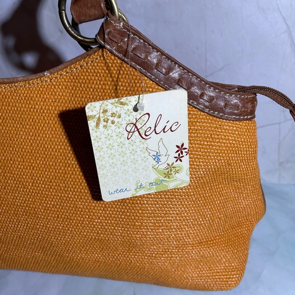 Fossil Relic Belize Woven Straw & Leather Tote NWT - Picture 7 of 12